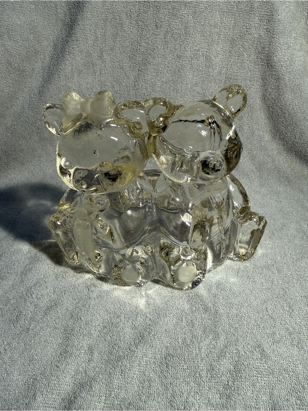 Crystal Clear Bear Figurine Tea Light Holder